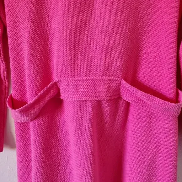 Lauren Ralph Lauren Robe Womens S Pink Waffle Weave Pockets Belt Bathrobe LRL - Picture 13 of 15